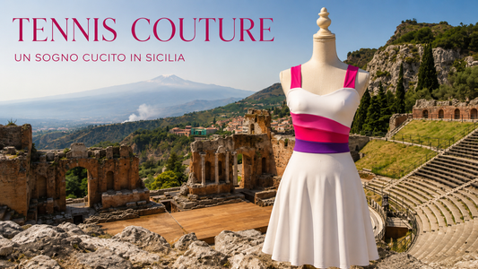 Laila Coslovich, fondatrice del brand di abiti da tennis sartoriali Made in Italy, nel suo atelier in Sicilia